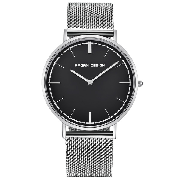 Style: Silver black large - Fashion couple simple waterproof quartz watch Q119-CJZBNSQL00147-Silver black large