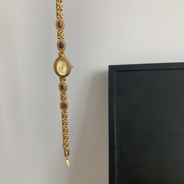 Color: ABS05 Tigereye Gold Strap Gold - Niche Retro Women's Watch Q119-CJNS243614701AZ