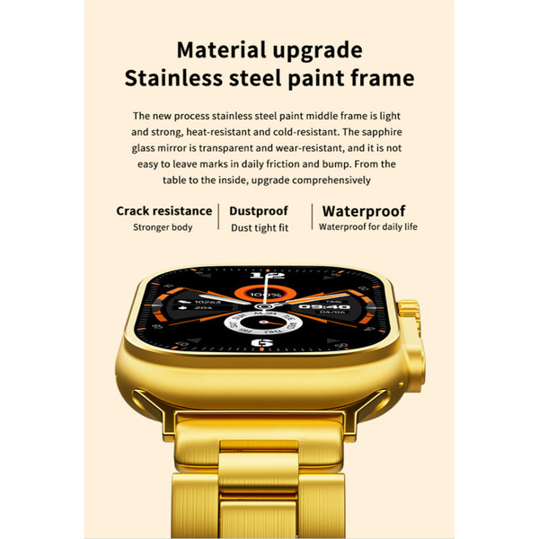 HK9 Ultra Smart Watch Make/Answer Calling IP67 Waterproof Heart Rate Blood Glucose Blood Oxygen Sle K484-PEL_0RL7ENA7