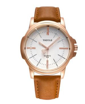 Color: Brown white - Yazole Quartz Luxury Watches Q119-CJZBNSSY00040-Brown white