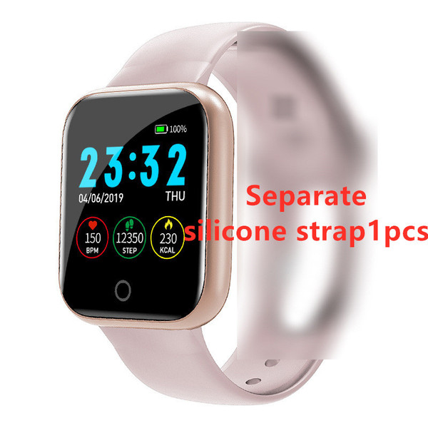 Color: Pink Silicone strap1pcs - Compatible with Apple , Smart Bracelet Sports Pedometer Blood Pres Q119-CJZN109278312LO