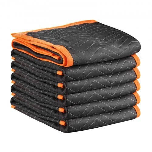 Moving Blankets 6 Pcs, 80 x 72 in (35 lbs/dz) Large Packing Blankets with Cotton Filling, Heavy Dut E415-DCBYT80X72INFM6B8001V0