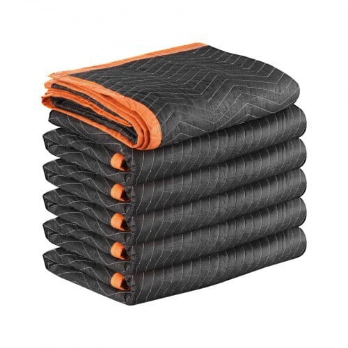 Moving Blankets 6 Pcs, 80 x 72 in (35 lbs/dz) Large Packing Blankets with Cotton Filling, Heavy Dut E415-DCBYT80X72INFM6B8001V0