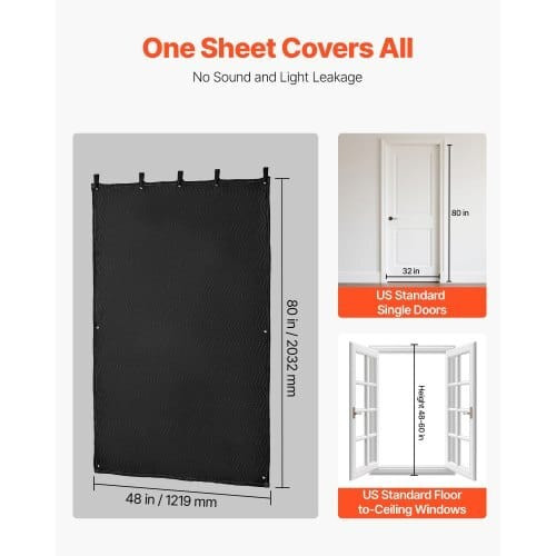 Sound Dampening Blankets, Soundproof Curtains with 80 x 48 in, Soundproof Blanket with Grommets, St E415-DCBYTL96W48I9SVVT001V0