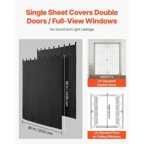 2 Pcs Sound Dampening Blankets, Soundproof Curtains with 96 x 80 in, Soundproof Blanket with Gromme E415-DCBYT96X80IN2UFBY001V0
