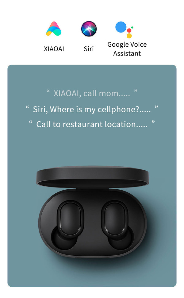 Original XIAOMI Redmi Airdots Xiaomi Wireless Earphone Voice Control Bluetooth 5.0 Noise Reduction  K484-PCL_00VHZ5PJ