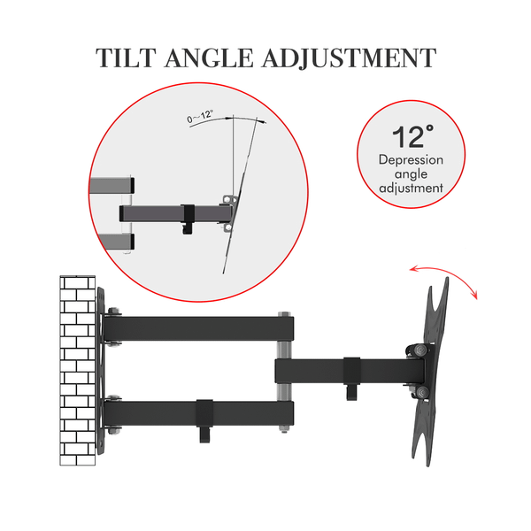 LEADZM 26-50" Adjustable Wall Mount Bracket Rotatable TV Stand TMX200 with Spirit Level T575-S0671286556