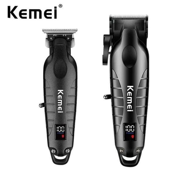 Kemei Professional Cordless Men Barber Fade Clipper and Zero Gapped Trimmer Set Electric Hair Cutti Y829-1423526338539646985