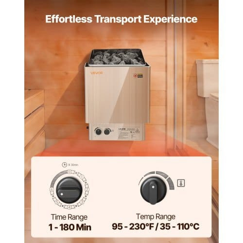 Sauna Heater, 6KW 240V Electric Sauna Stove, Dry Steam Bath Saunas Stove with Pre-Drilled Bracket,  E415-DSSNL6KWNKBXMU5XX001V4