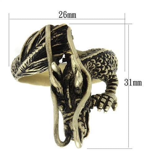 TK2444 - IP Antique Copper Stainless Steel Ring with Epoxy  in Jet A874-TK2444