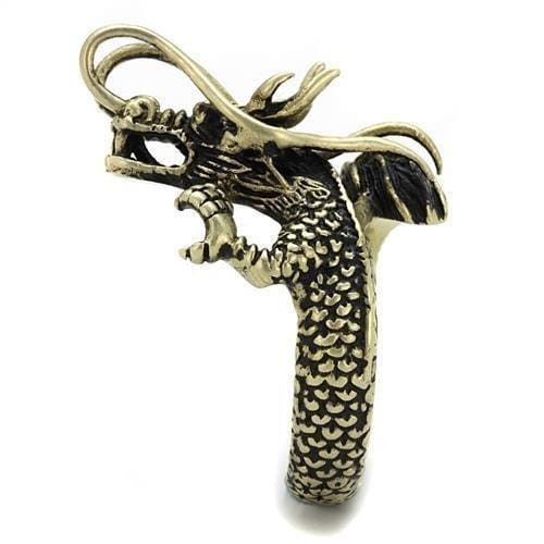 TK2444 - IP Antique Copper Stainless Steel Ring with Epoxy  in Jet A874-TK2444