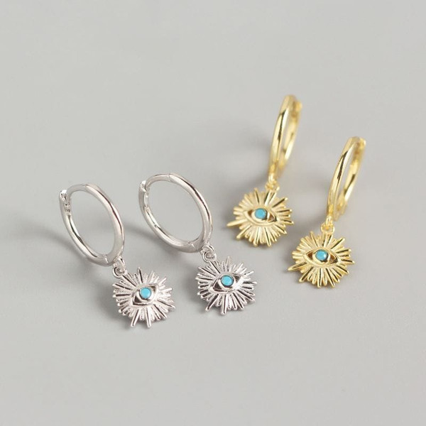 Holiday Eyes 925 Sterling Silver Hoop Earrings R866-MLYH_618281366541