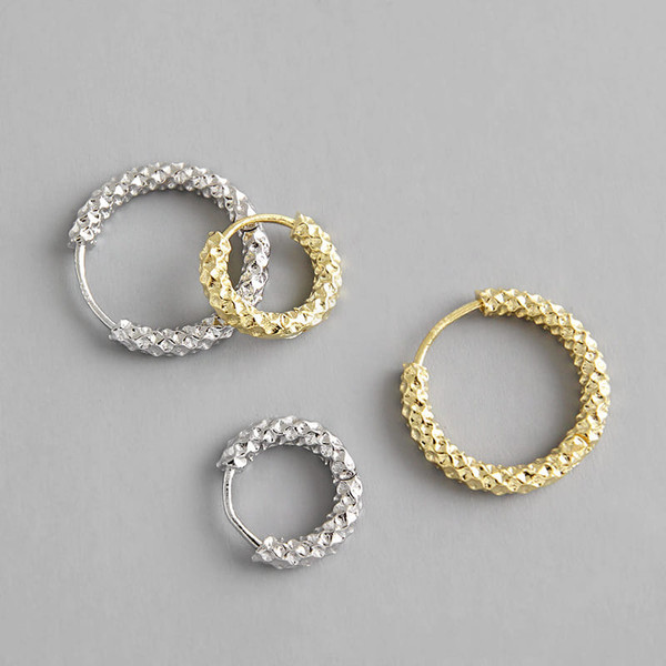 Modern  Circle 925 Sterling Silver Hoop Earrings R866-HFH_592189085474