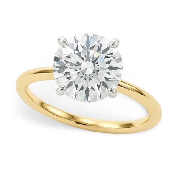 2 Carat Round Lab Grown IGI G/VS1 Diamond Solitaire Ring in 14K Yellow Gold P150-64448-3.5