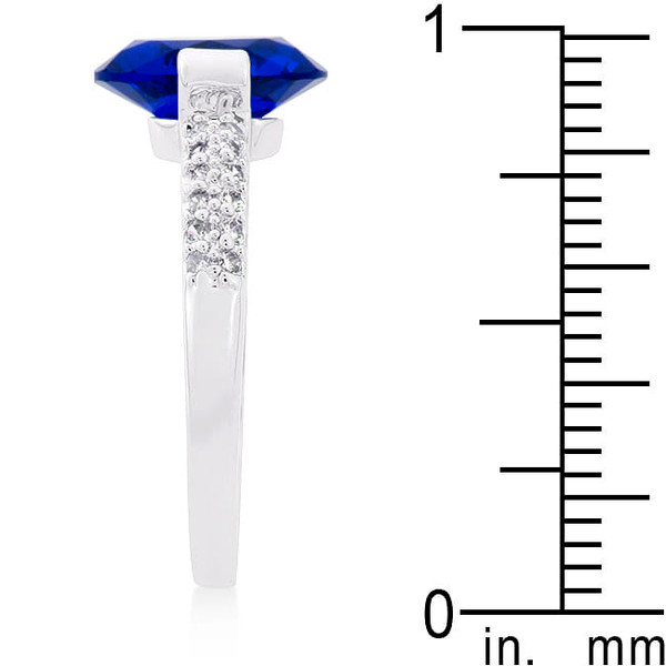 Blue Oval Cubic Zirconia Engagement Ring R599-R08350R-C30