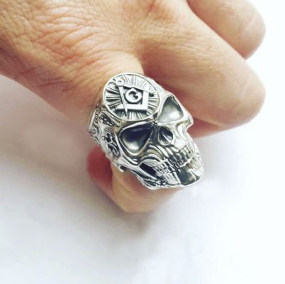 Color: Steel color, Size: 10 - Punk domineering personality ring Q119-CJZBLXLX06770-Steel color-10