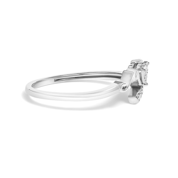 .925 Sterling Silver Diamond Accent "MOM" Heart Ring (J-K Color, I2-I3 Clarity) - Ring Size 7 N162-023090RS19
