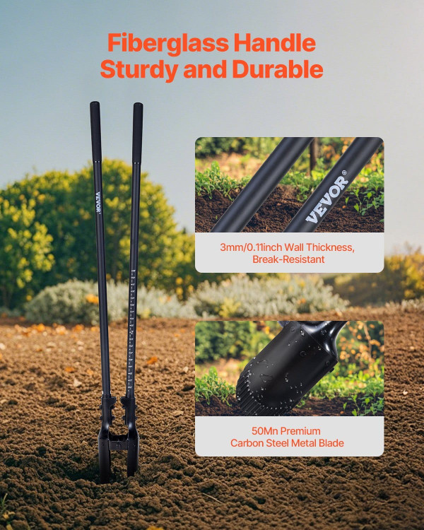 Post Hole Digger, Heavy Duty Post Hole Digger with Fiberglass Handle, Manual Hole Digger with Scale E415-JCKJCKBX0000YTEGTV0