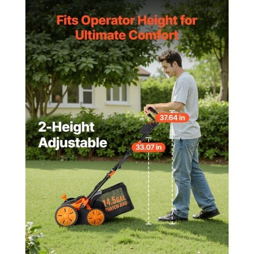2-in-1 Electric Dethatcher and Scarifier, 16-Inch 15 Amp, Corded Lawn Dethatcher with 14.5-Gallon T E415-YSDDSPJ15A16OH3EL001V1