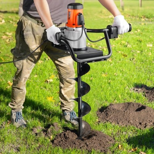 Electric Post Hole Digger, 5.71 in Auger Bit with 1500W Powerful Motor, 140 RPM Alloy Steel Earth A E415-DDWKJCS1500W05UJP001V1