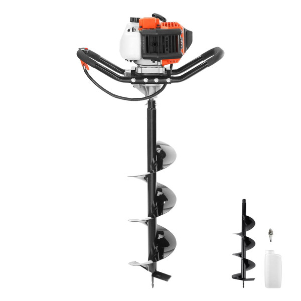 Post Hole Digger, 43cc 1250W Auger Post Hole digger, Gas Powered Earth Digger with 8" Earth Auger D E415-RYLXZG43CC10853BUV0