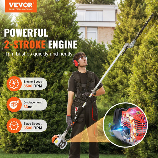 33CC 6-in-1 Multi-Functional Trimming Tools, Gas Hedge Trimmer, Weed Eater, String Trimmer, Brush C E415-RQLLJGZJDGNEQHTV7V0