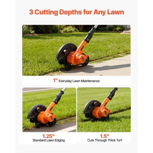 Lawn Edger, 8.8-inch Blade Length, Battery Powered Cordless Edger Lawn Tool, with 3-Position Blade  E415-WXCPXBJ40AH1Z74RL001V1