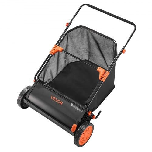 Push Lawn Sweeper, 26 in Leaf & Grass Collector with 7 cu. ft. Hopper Bag, Adjustable Brush Height  E415-STSCPQSQJH7CDXLLH001V0