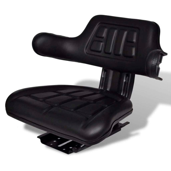 Tractor Seat Black Steel Standard Adjustable Armrests A949-210202