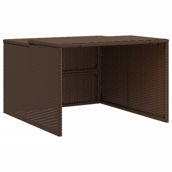 Robot Mower Garage Brown 33.9"x35.4"x20.5"/22.4" Poly Rattan A949-365405