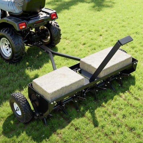 Tow Behind Plug Aerator, 40 in Lawn Core Aerator Tool Universal Hitch, 120lbs Weight Capacity, Heav E415-TCSHXPQQDH407MU8G001V0