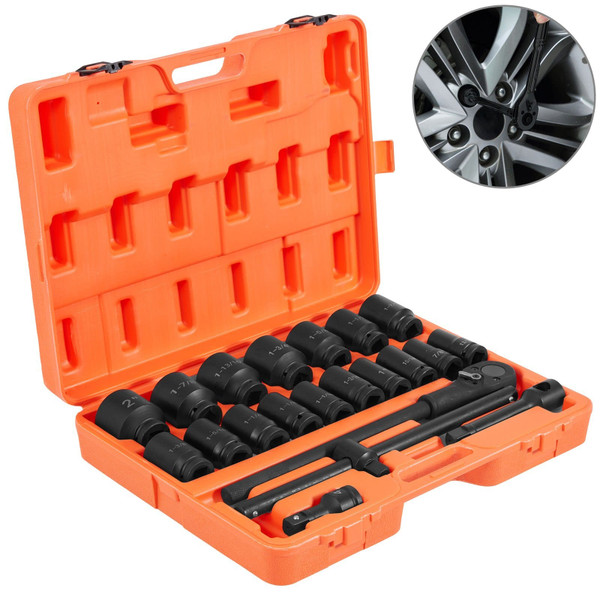 Impact Socket Set 3/4 Inches 22 Piece Deep Impact Sockets, Socket Assortment 3/4 Inches Drive Socke E415-TT22PCCJTT0000001V0
