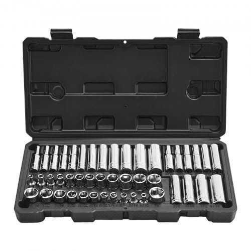Socket Set, 46 Pieces, 1/4 inch Drive Socket Tool Set, SAE and Metric Size, Deep and Standard, Mech E415-TTJLBSZJTT148QYZ9001V0