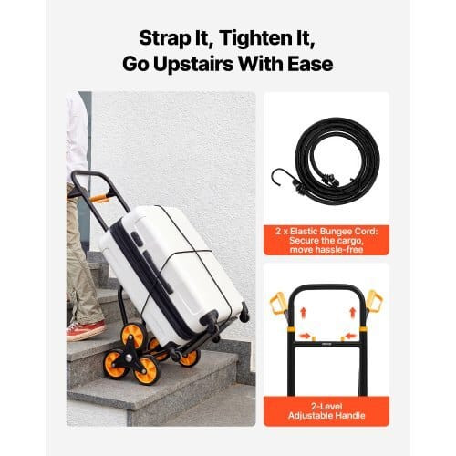 Stair Climbing Cart, 440 lbs Stair-Climbing Capacity, Heavy-Duty Folding Trolley Cart with Telescop E415-ZXTCSPLCFSKHNV20A001V0