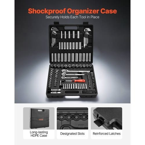 Socket Set, 149 Pieces, 3/8 & 1/4 & 1/2 inch Drive Socket and Ratchet Set, SAE and Metric, Deep and E415-TTJLBSZJTTPTJ8B7S001V0