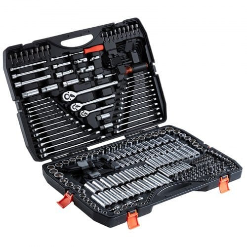 Mechanics Tool Set, 308-Piece Mechanic Tool Kit, 1/4 in, 3/8 in, and 1/2 in Drive, SAE and Metric S E415-SDJXGJTZ308P181YC001V0