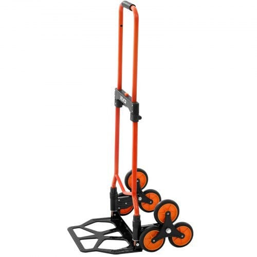 Stair Climbing Cart, 120 lbs Stair-Climbing Capacity, Portable Folding Trolley Cart with Telescopin E415-QXTCSPLCHJG23BKCT001V0