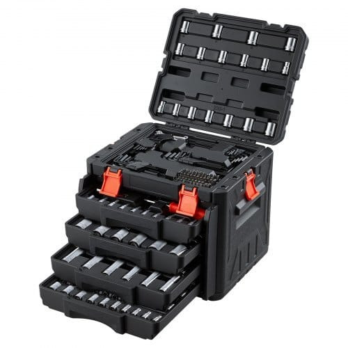 Mechanics Tool Set, 230-Piece Mechanic Tool Kit, 1/4 in, 3/8 in, and 1/2 in Drive, SAE and Metric S E415-SDJXGJTZ230PJY6AN001V0