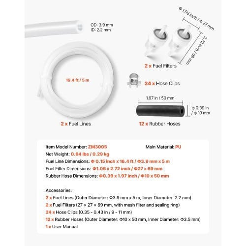 Fuel Pipe Hose Line Kit, 196.9 Diesel Heater Fuel Line Kit, Replaceable Parking Heater Fuels Lines  E415-YBYGPJYBYGTJHPB6D001V0