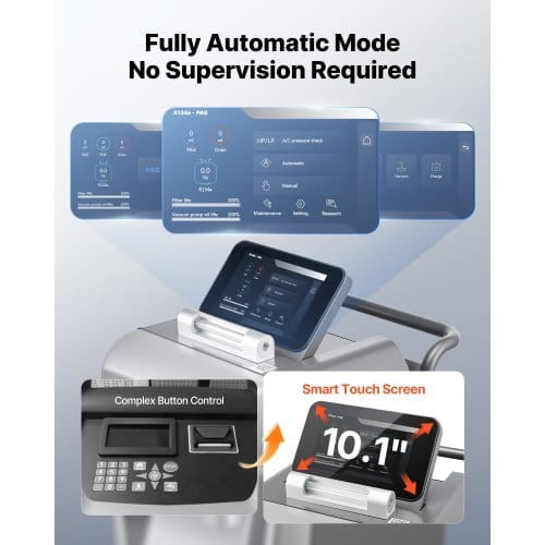 Fully Automatic Refrigerant Recovery Machine for R134a, ?‰?98.5% Accuracy, 10.1-Inch Touch Screen,  E415-LMHSJDGNYTSHJKVY5001V1