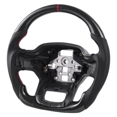 Steering Wheel for 2021-2024 Ford F150, Carbon Fiber Steering Wheel D-Shaped Flat-Bottom with Heati E415-QCFXPZYFTF15SYMC1001V9