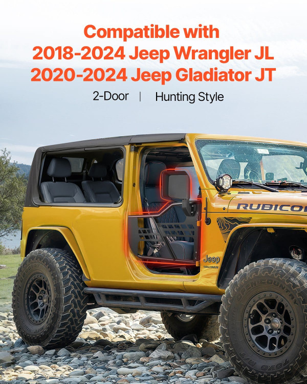 Jeep Tube Doors, 2-Door, Hunting Style Jeep Tubular Door with Heavy-Duty Hinges & OE Latch, Jeep Do E415-JPCGM2M1824J98Q28V0