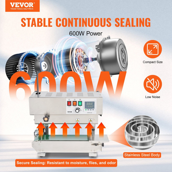 Continuous Bag Band Sealing Machine, 0.24-0.47 in/6-12 mm Seal Width, Vertical Band Sealer Machine  E415-LSLXFKJBXGBDUG4KMV1