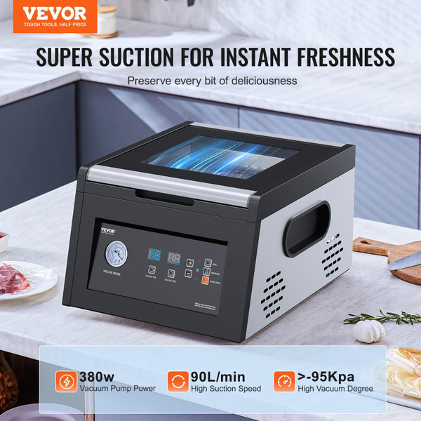 Chamber Vacuum Sealer, 380W Vacuum Pump Power, Sealing Bag Packing Machine for Wet Foods, Meat, Com E415-TSQSZKFKJ380TU5M1001V1