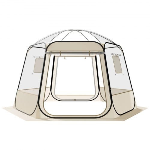 Pop up Bubble Tent, 11 x 10.2 ft Waterproof & UV-Resistant, Clear Camping Tent Shelter, Outdoor Gar E415-JGZ11102FT00XN8FB001V0