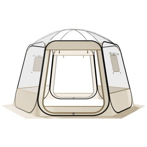Pop up Bubble Tent, 11 x 10.2 ft Waterproof & UV-Resistant, Clear Camping Tent Shelter, Outdoor Gar E415-JGZ11102FT00XN8FB001V0