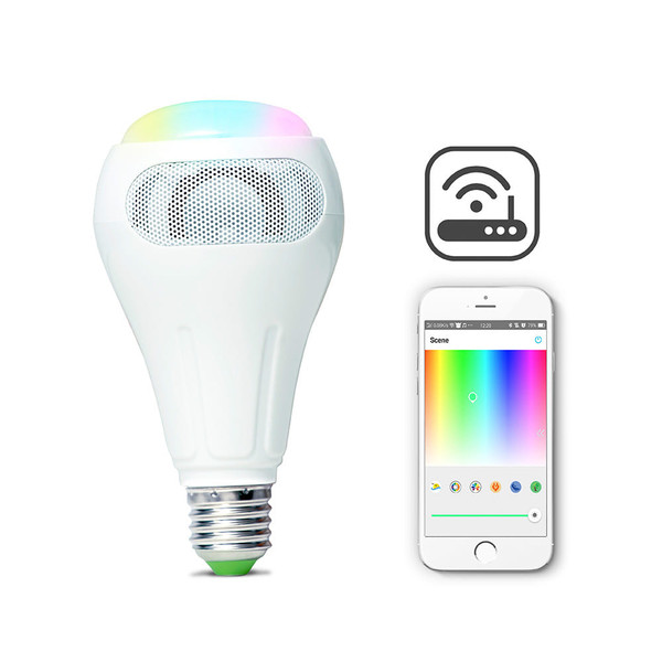 E27 12W RGB+W+WW Smart WiFi APP Control LED Light Bulb Speaker Work With Alexa AC110-240V C122-1326474