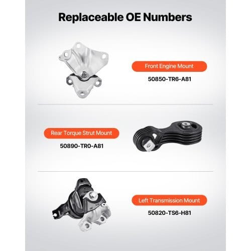  Engine Motor Mount and Transmission Mount Kit Replacement, Set of 3, Compatible with 20122013 Hond E415-FDJMDZJ3JTPN09LD6001V0