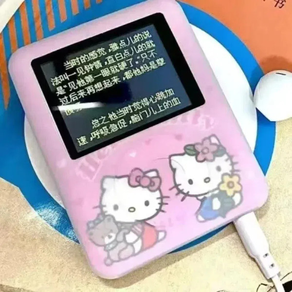 Color: Orange, Size: One Size - New Style Sanrio Hello Kitty Student Mp3 Anime Figure Sports Portab F640-12000036757943645