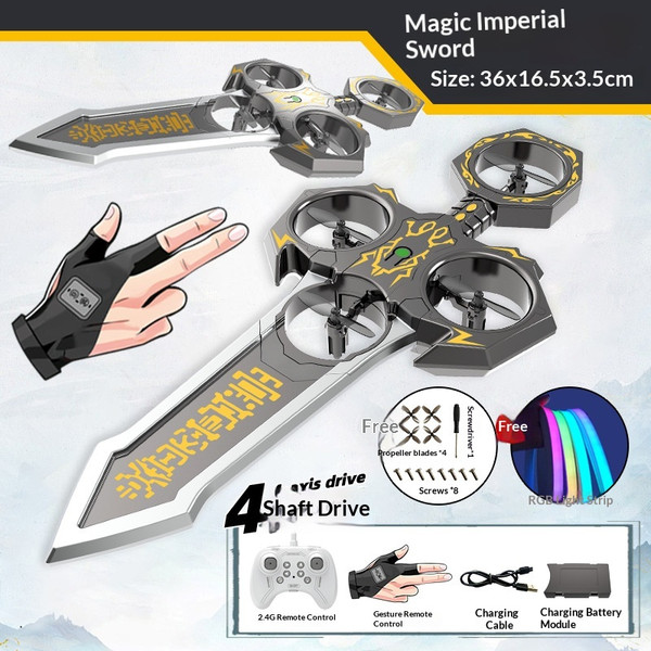 Color: Yellow Glove Version, Specifications: High Configuration - Feel-the-wind Flying Sword Remote Q119-CJYD272492706FU